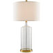 Hazel 31 inch 150 watt Clear and Brass Table Lamp Portable Light